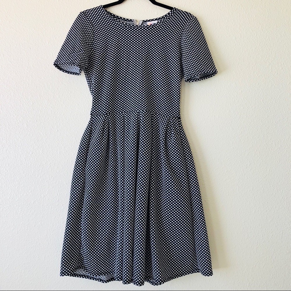 LuLaRoe Amelia Black & White Dress Medium